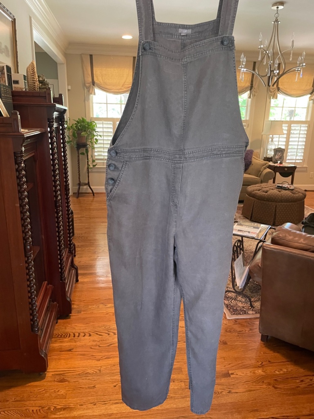 J Jill 100% Linen Gray Women Overalls